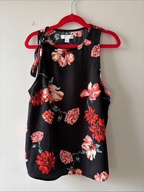 14th & Union Black Camisole with Red Floral Print